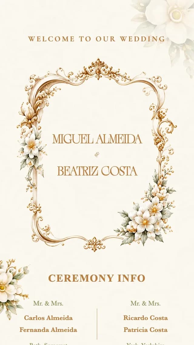 O mesmo convite de casamento mostrado em vários designs