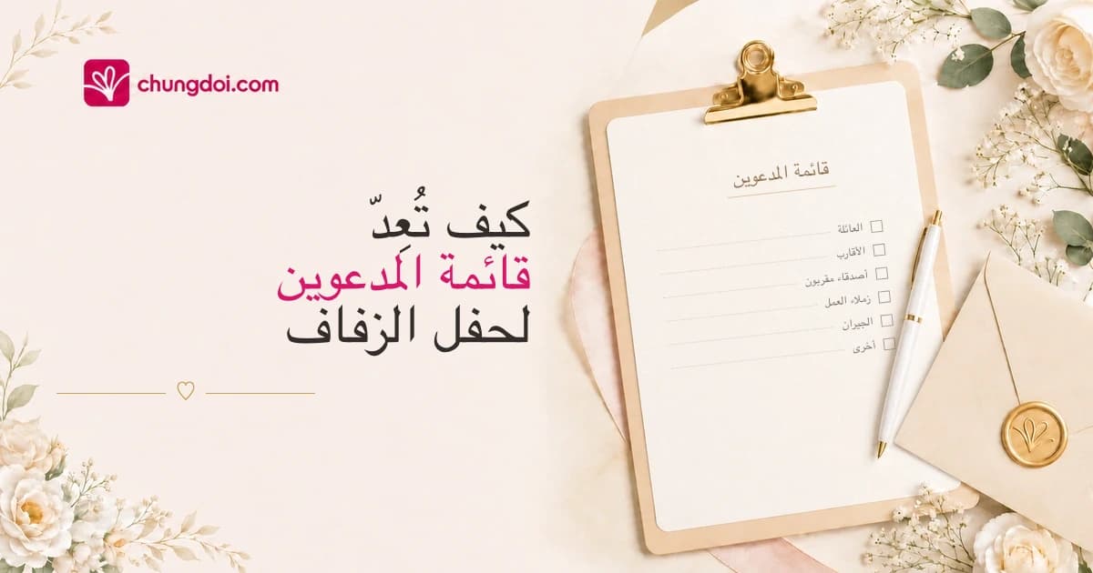 كيف تُعِدّ قائمة المدعوين لحفل الزفاف