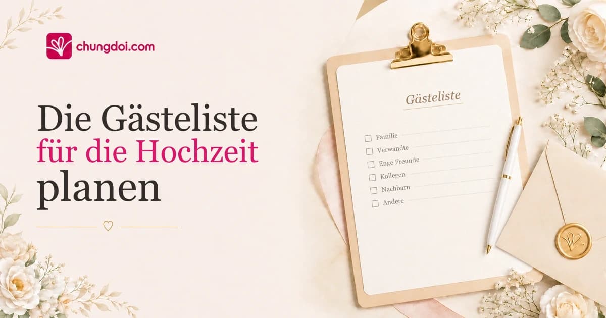 Die Gästeliste für die Hochzeit planen