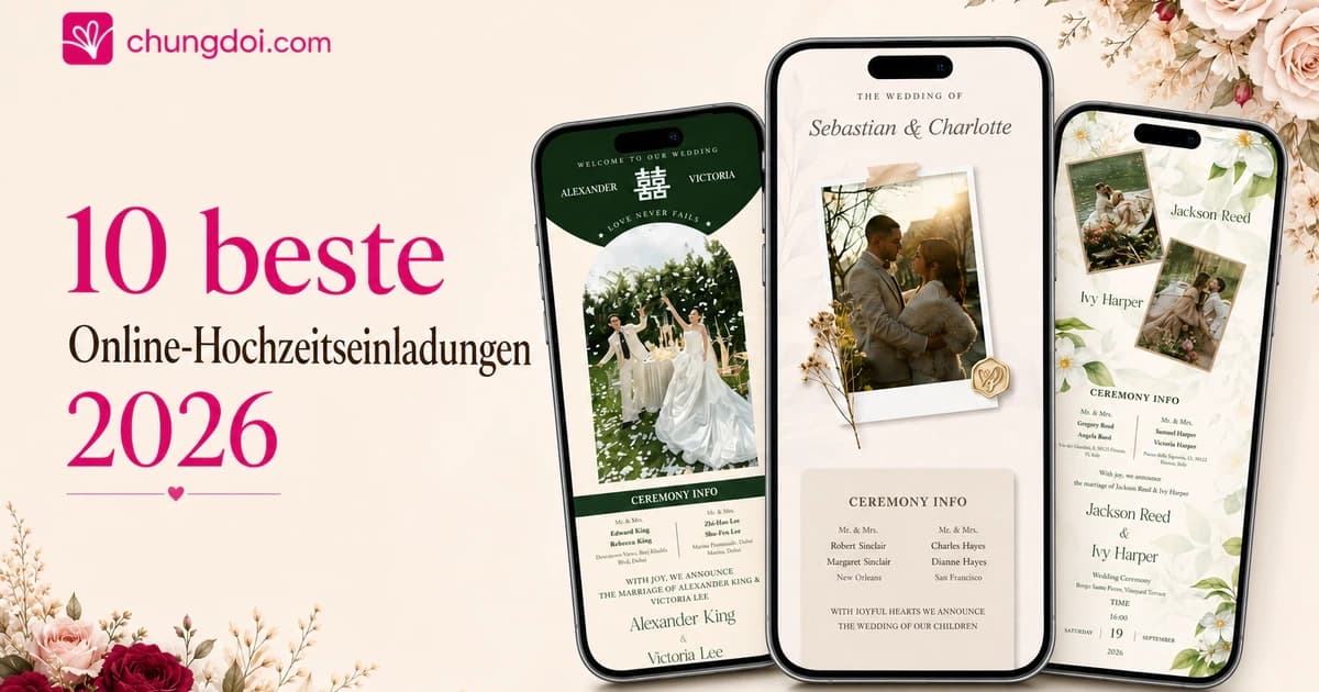 10 beste Online-Hochzeitseinladungen 2026