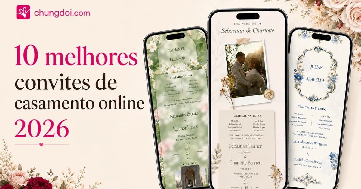 10 melhores convites de casamento online 2026
