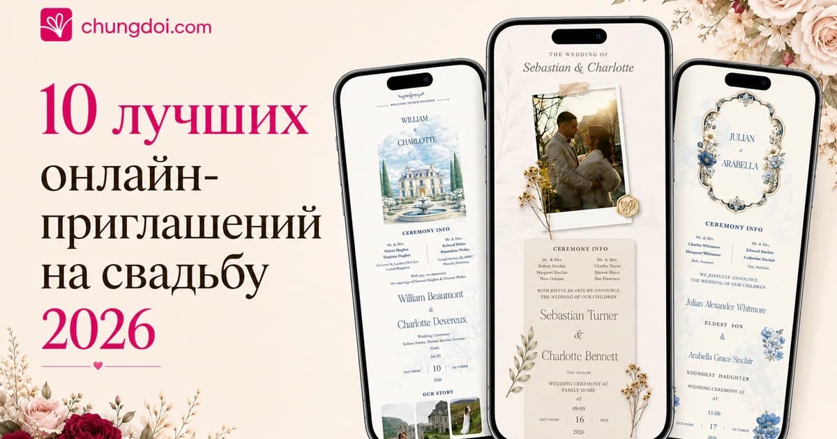 10 лучших онлайн-приглашений на свадьбу 2026