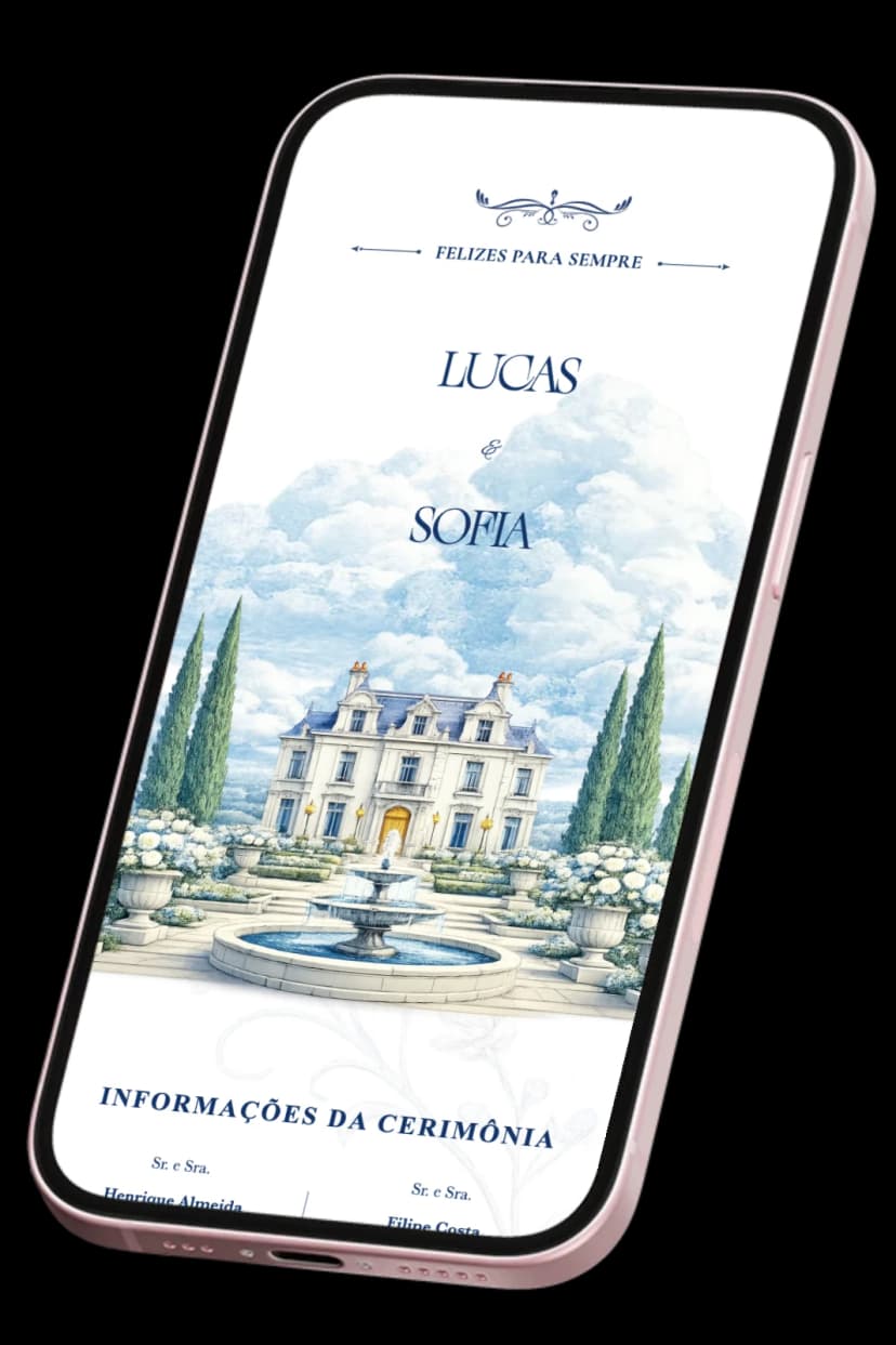 Convite de casamento online no celular