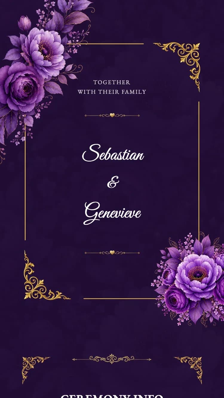 Royal II - Purple - Online Wedding Invitation Template