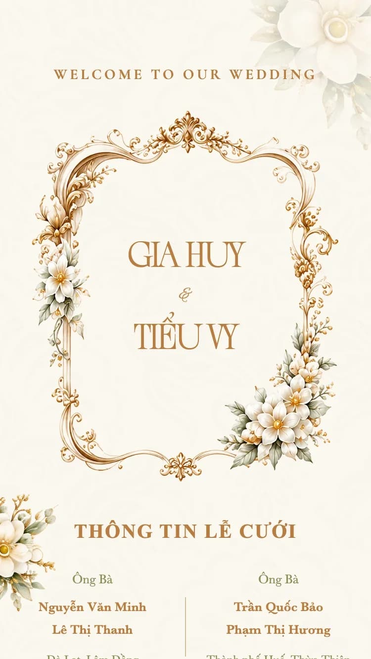 Baroque - Gold - Mẫu thiệp cưới online