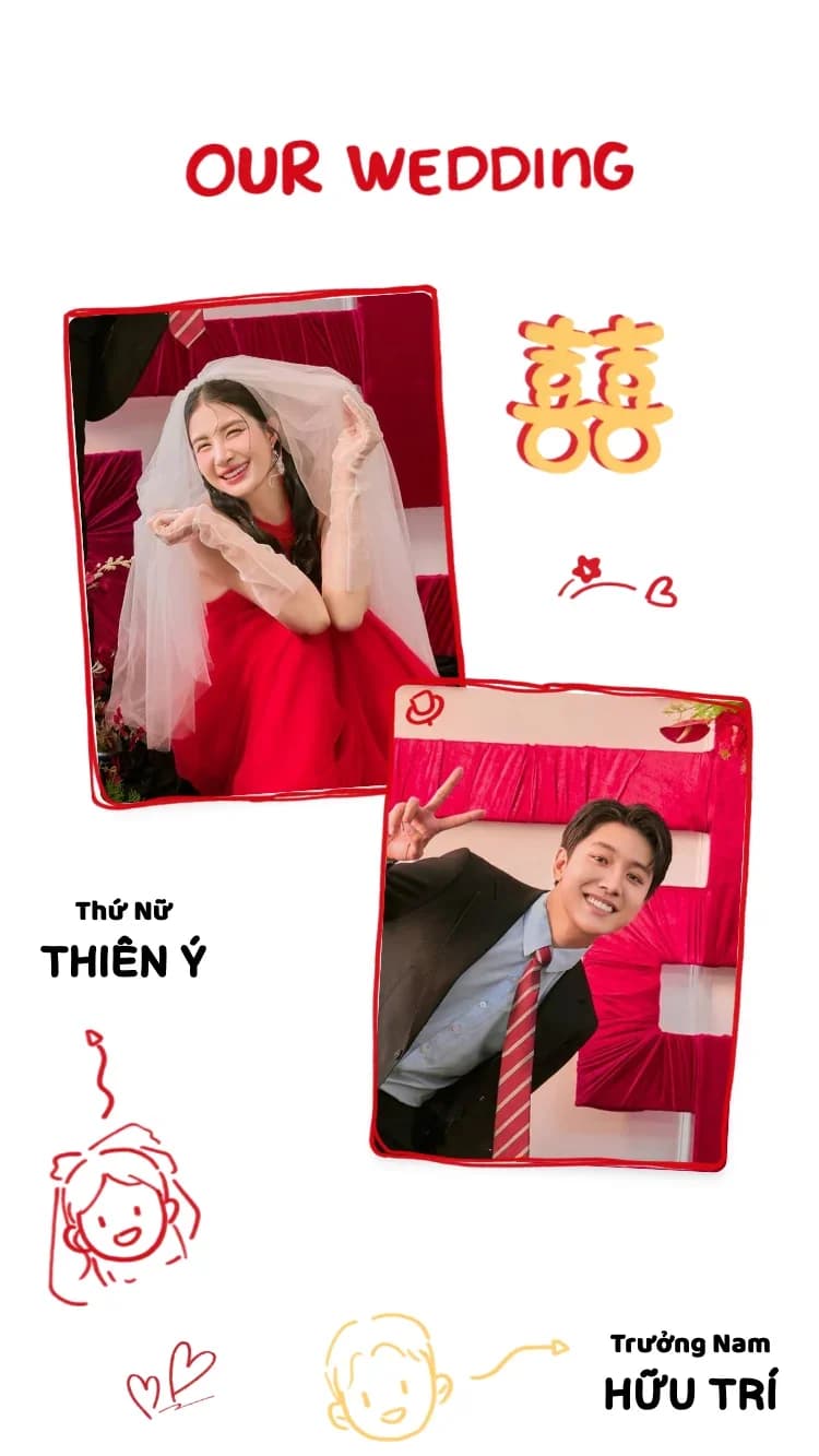 Hoạ Tình - Đỏ - Mẫu thiệp cưới online