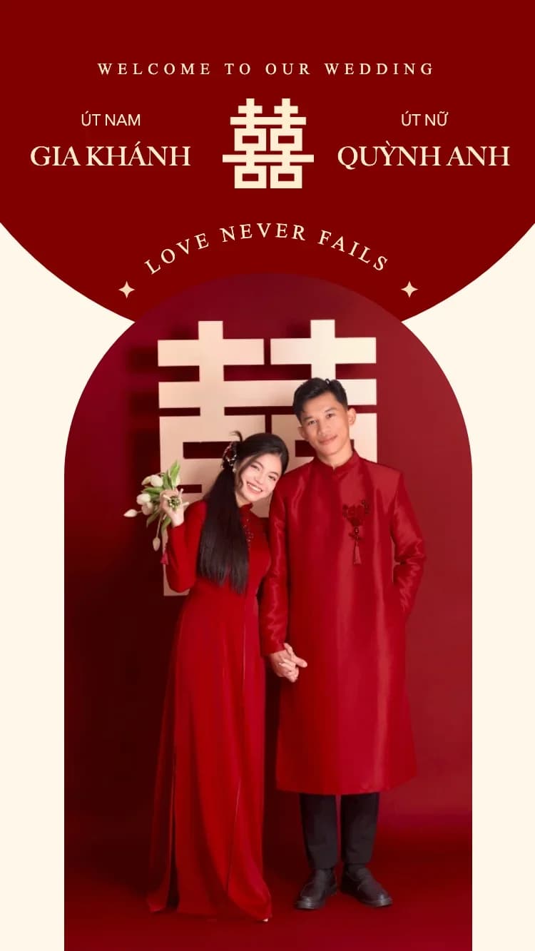 Song Hỷ - Đỏ - Mẫu thiệp cưới online