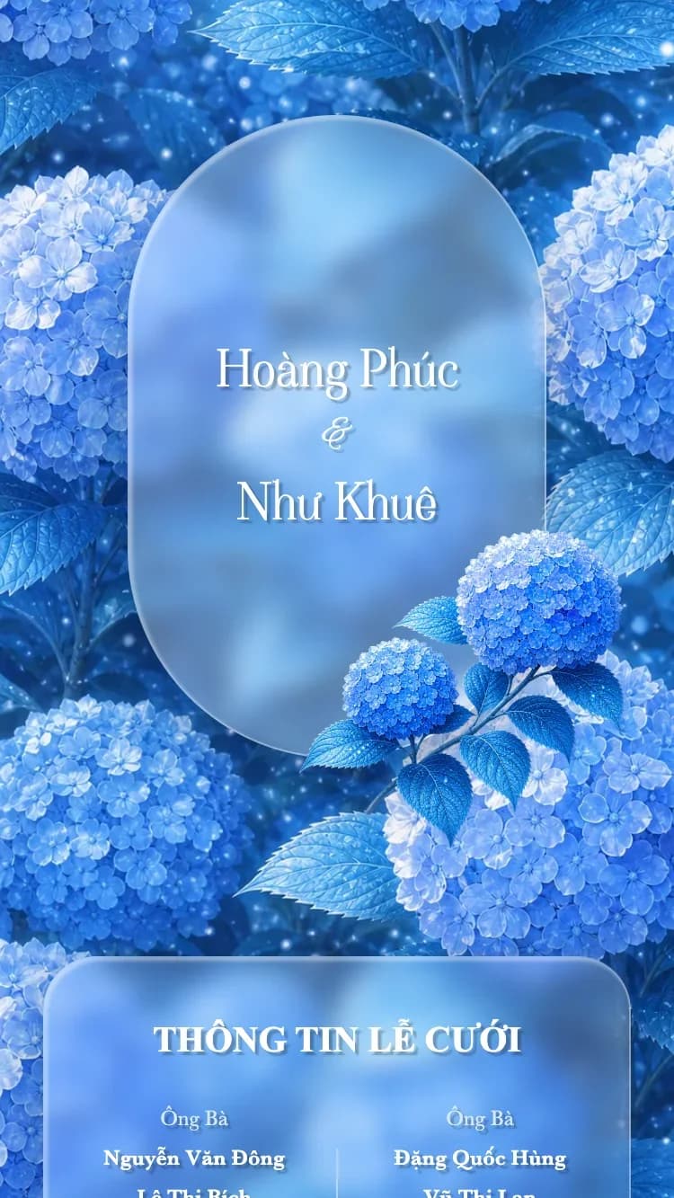 Vườn Kính - Lam - Mẫu thiệp cưới online